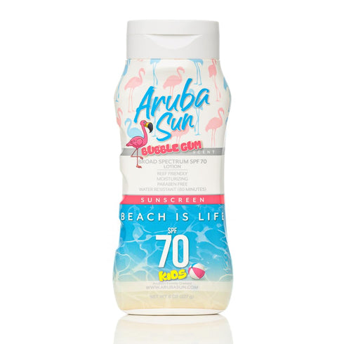 Kids SPF 70 Sunscreen Lotion with Bubble Gum Scent, Water-Resistant, Non-Greasy, 8 oz
