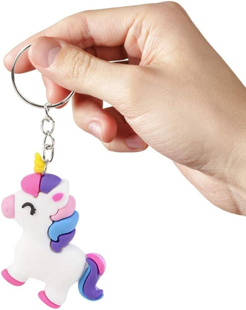 ArtCreativity Set of 12 Unicorn Rubber Keychains, Fun Key Chains for Kids, Birthday Party Favors, Goodie Bag Fillers