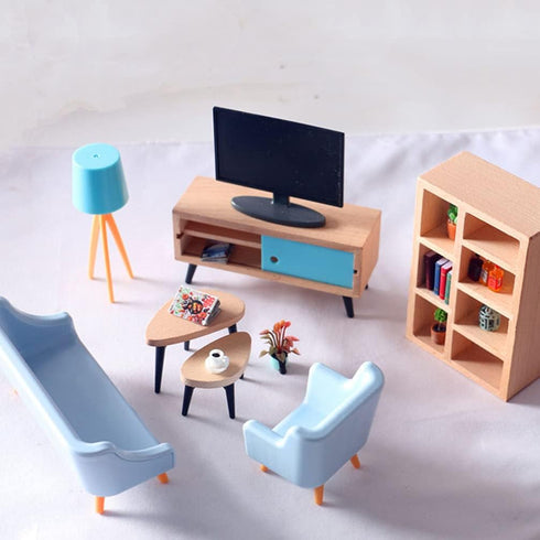 Toyvian Miniature Dollhouse TV, Black Simulation Plastic Television Furniture Model for Dollhouse Decoration