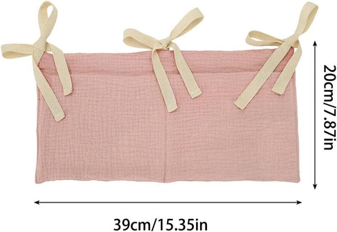 Surakey Baby Diaper Caddy Organizer, Diaper Stacker, Baby Crib Hanging Pocket with Straps Classified Storage Bag