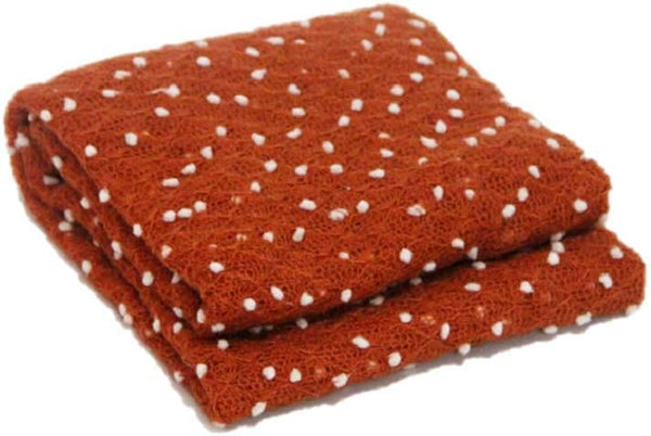 Matissa Newborn Baby Photography Prop, Mohair Swaddle Wrap Blanket for Baby Girl/Boy, Burnt Orange