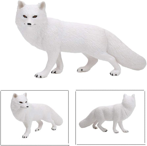 UANDME Fox Toy Figures Set - Includes Arctic Fox & Red Foxes Figurines, Cake Toppers (7 Foxes)