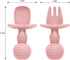 Silicone Baby Feeding Set, 2 Pack Divided Toddler Plates with Suction and Spoons, BPA Free Baby Led Weaning Supplies