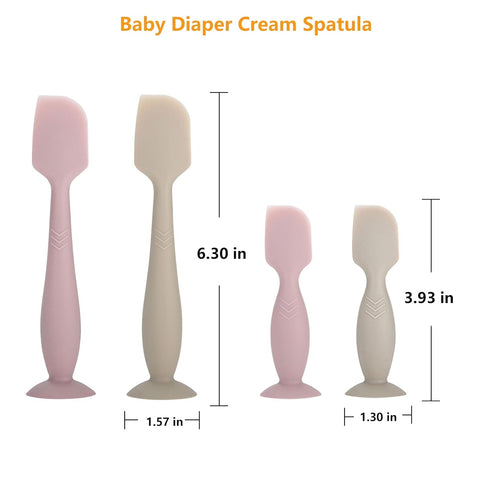 4 Pack 2 2 Baby Diaper Cream Spatula Applicator, Butt Paste Spatula Diaper Cream Brush for Newborn Baby, Large and Mini