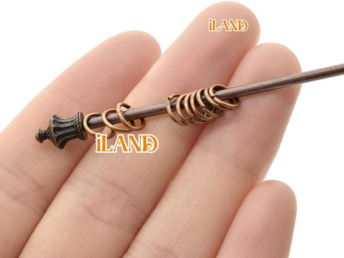 1/12 iLAND Miniature Dollhouse Accessories on Scale, Dollhouse Decor of Mini Curtain Rods, with Antique Crown Finial