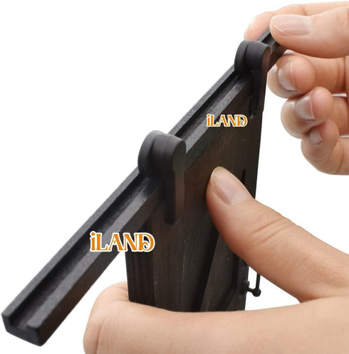1/12 iLAND Scale Accessories of Dollhouse Door Miniature Wooden Barn Doors w/Sliding Rods for Dollhouse Dcor Doll House