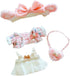 niannyyhouse 20cm Plush Doll Clothes, Pink Headwear Coat Dress & Backpack, 8in Soft Stuffed Plush Toy Accessories
