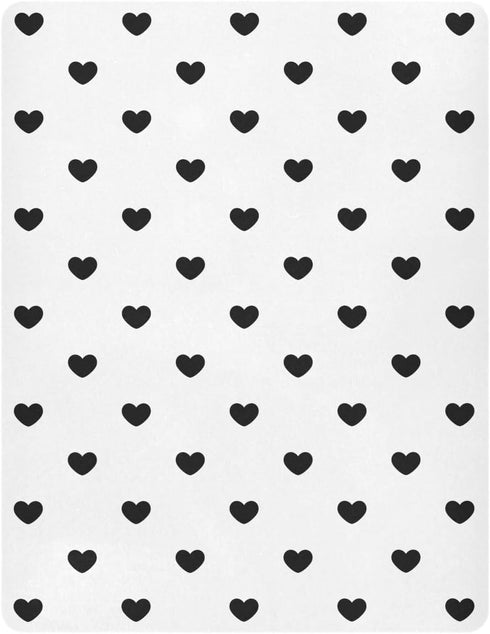 KICPOAY 52 28 Black Heart Polka Dots White Fitted Crib Sheets Stretchy Portable Playard Sheets for Baby Toddler