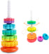 Premium Baby Spin Stack Toy, Educational Stacking Toy for Toddlers, Rainbow Spinning Wheel
