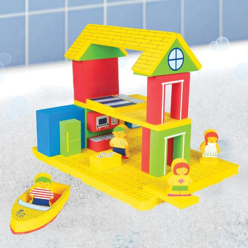 Floating Adventure House Bath Toy - Fun Bath Blocks for Kids