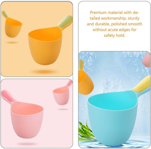 3pcs Baby Water Scoop Shampoo Ladle, Bathing Water Ladles, Plastic Child Bath Rinse Cup