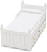 1:12 Dollhouse Miniature Bed with Drawer Wooden Furniture European Bedroom Bedding Furniture Accessories with Pillow