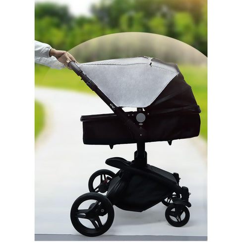 Stroller Sun Shade, Universal Baby Stroller Cover for Sun, Bassinet Blackout Cover (0-6m), Gray