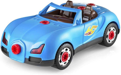Play22 30 Pcs Take Apart Racing Car Set, Build Your Own Car with Drill, Engine Sounds & Lights, Ages 3+