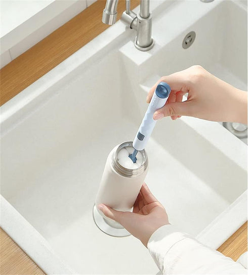 SHUILING 2pcs Set head-4pcs) Brush Cleaning Detachable Sponge Cleaning Brush Non Scratch Glassware Bottle Washing
