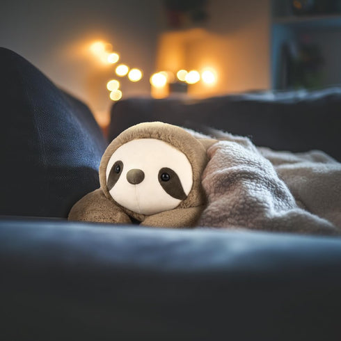 20" 3.3 Niuniu Daddy | Pound Weighted Sloth Stuffed Animals for Adults & Kids & Baby, Large Brown Sloth Weighted Lap