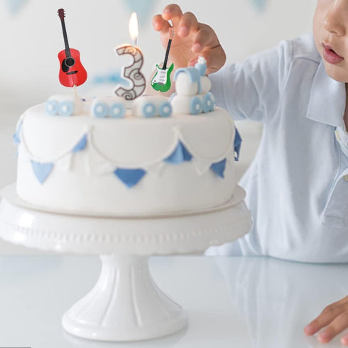 Guitar Cupcake Toppers for Kid Boy Birthday, 48PCS DIY Home Theme Party Food Cake Picks for Baby Shower Decor