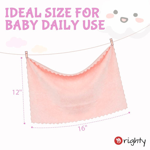 12 16 Inch 8 Pack Orighty Burp Cloths for Baby - Super Soft & Highly Absorbent Coral Fleece, x Gentle & Large Burp