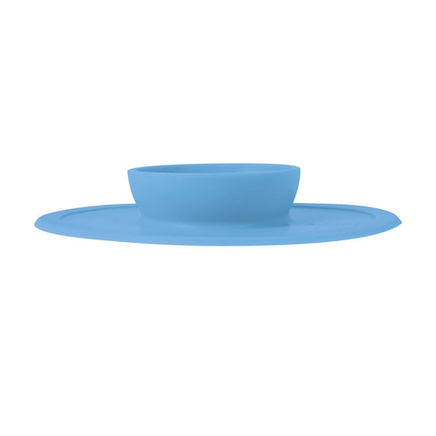 Nuby Sure Grip Silicone Feeding Bowl, Toddler Suction Plate for 6+ Months, Blue