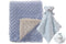 CREVENT Soft Cozy Baby Blankets Set with Security Blanket and Gift Bag for Boys Girls Newborn Essentials (Blue)