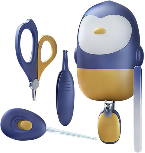 Grooming Kit Nail Clipper Scissors Tweezer Led Ear Spoon for Newborns and
