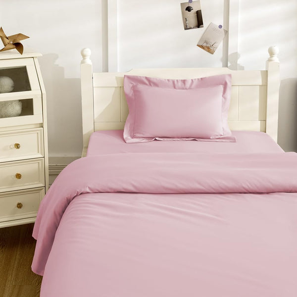 NookZuzu 3 Piece Toddler Sheet Set,Pink Basics Bed Sheet Set for Toddler,Microfiber 3-Piece