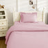 NookZuzu 3 Piece Toddler Sheet Set,Pink Basics Bed Sheet Set for Toddler,Microfiber 3-Piece