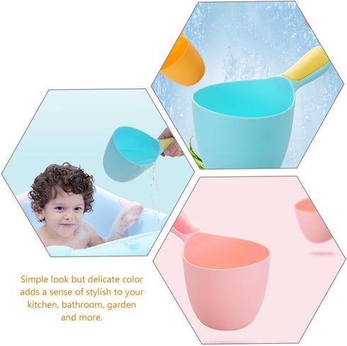 3pcs Baby Water Scoop Shampoo Ladle, Bathing Water Ladles, Plastic Child Bath Rinse Cup