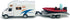 Metanyl 3 4 5 6 7 Motorhome Camper Trailer Towing Speed Boat Model Diecast Toys for Boys Pull Back RV Toy Vehicle