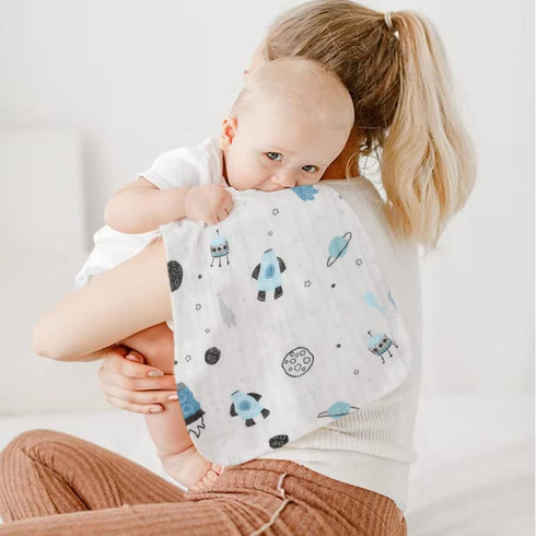 6Pack 20''x10'' 100% 6 norinori Baby Burp Cloths Muslin Washcloths - Muslin Burp Cloths Hanky Large Extra Soft