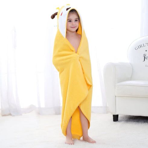 0-6T, MICHLEY Animal Hooded Baby Bath Towel Toddler Premium Cotton Absorbent Washcloth for Girls Boys Giraffe