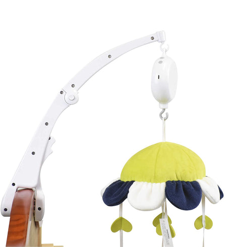 Crib Mobile Motor with Built-in SD Card, White Baby Mobile Rotary Music Box with Volume Control, Portable Sound Machine