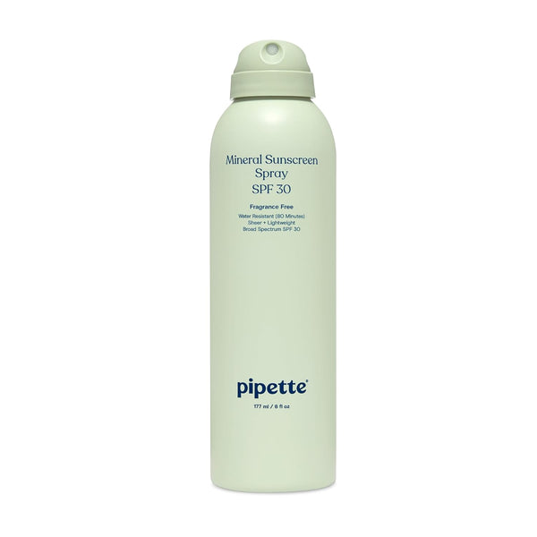 Pipette Baby Mineral Sunscreen Spray SPF 30, 6 oz, Water-resistant Non-nano Zinc