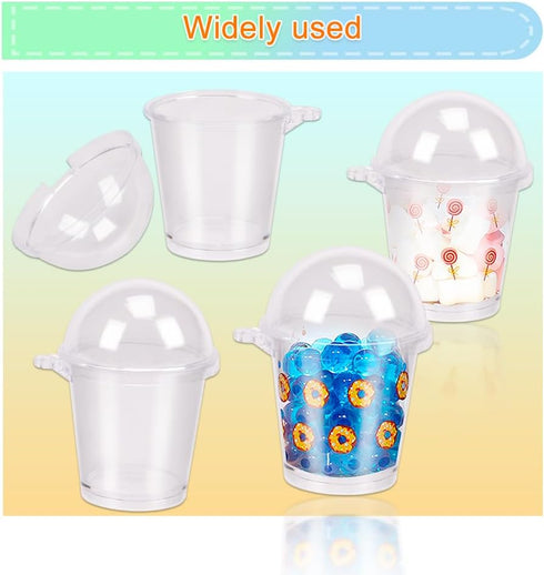 KOOBOOK 20Pcs Mini Frappuccino Cup, Cold Coffee Cup Dollhouse Miniature Simulation Plastic Cup Cake Ice Cream Cups
