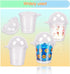 KOOBOOK 20Pcs Mini Frappuccino Cup, Cold Coffee Cup Dollhouse Miniature Simulation Plastic Cup Cake Ice Cream Cups