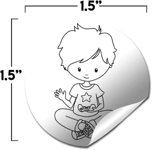 Color Your Own Game On! Video Game Themed Birthday Party Favor Sticker Labels, 90 Stickers for Crafts and Goodie Bags.