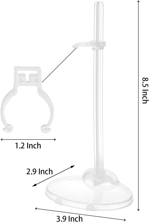 Nicunom 40 Pcs Doll Stand Display Holder, Transparent Stand Support for Dolls and Action Figures, Adjustable Doll Holder Mini Doll Display Stand for 11" to 13" Dolls Accessories
