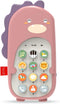 Baby Cell Phone Toy with Early Education & Music - Learning Educational Dinosaur Fake Phone Fun for Kids (Pink)