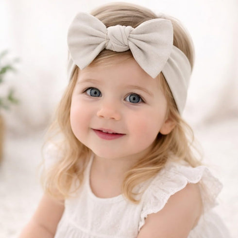 (2, 3-36 Baby Girl Headbands-Infant,Toddler Cotton Handmade Hairbands with Bows Child Hair Accessories Powder Pink