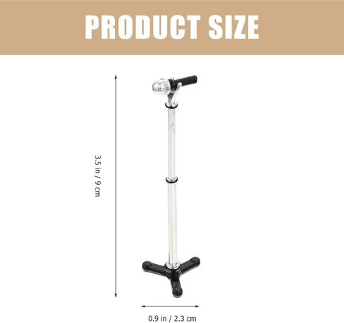LUOZZY Miniature Microphone Model with Stand for 1:12 Dollhouse Accessories Display - Black