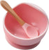 Silicone Rainbow Baby Bibs & Suction Bowl Set - BPA-Free Adjustable Bib with Food Catcher + Premium Utensils (Pink)