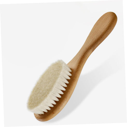 Set Baby Shampoo Brush Comb Newborn Hair Kit Soft Wool Brush Wooden Comb Grooming Supplies Non-Slip Design