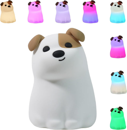 Dog Night Light with Timer - Warm Light Touch Control Bedside Lamp,