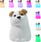 Dog Night Light with Timer - Warm Light Touch Control Bedside Lamp,