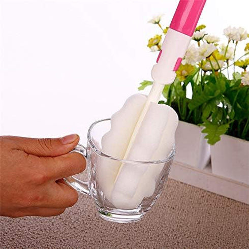 INVODA 4PCS Bottle Brush Set, Long Sponge Baby Bottle Cleaner and Nipple Brush
