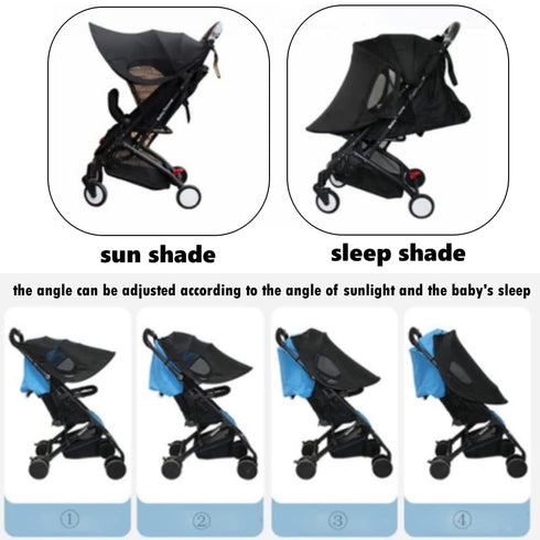 Universal Sun Shade for Baby Stroller, UV Protection Rainproof Cover for Pram, Pushchair, Blackout Parasol for Travel