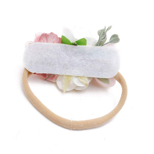 Baby Girl Nylon Headbands, Flower Hair Bows Accessories, 3Pcs Handmade Elastic Hair Band Crown for Newborn
