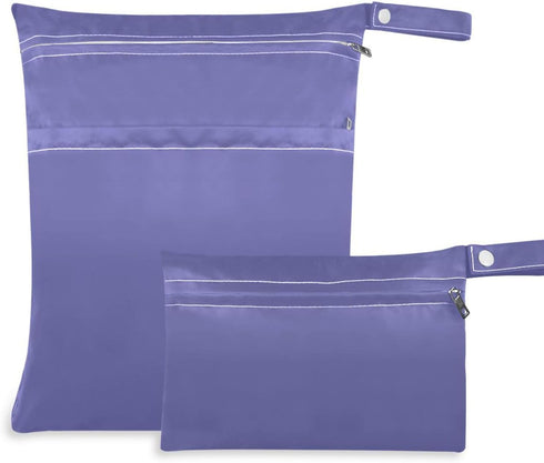 Haskirky Charming Blue 2 Pcs Cloth Diaper Wet Dry Bags,Waterproof and Washable Bag