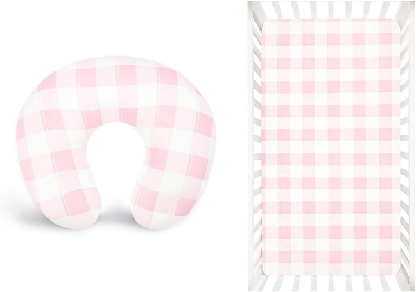 DILIMI Fitted Crib Sheets and Nursing Pillow Cover for Baby Boys and