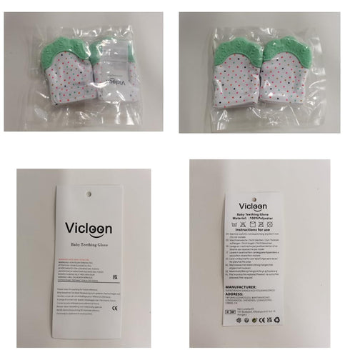 2Pack Silicone Teething Mitt for Infants, Soothing Pain Relief, Safe Teething Toys for 0-12 Months, Prevent Scratches